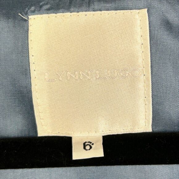 Lynn Lugo Vintage Light Blue Silk Blazer Jacket Front Button Formal Satin sz 6 - Picture 10 of 13